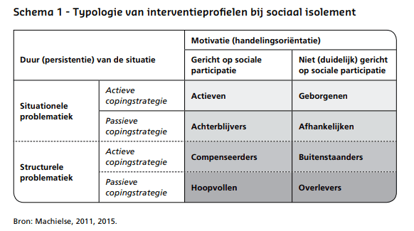 Schema typologie van interventieprofielen bij sociaal isolement | Eenzaamheid.info
